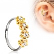 Anneau cartilage oreille � fleurs dor�es serties