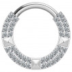 Anneau charnière en Titane à arcs de zirconiums fins et pyramides (septum et oreille)