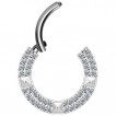 Anneau charnière en Titane à arcs de zirconiums fins et pyramides (septum et oreille)