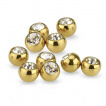 Boule strass en acier doré pour piercing (remplacement)