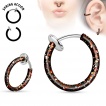 Faux piercing anneau oreille ou nez (sans per�age) � motif �claboussures