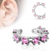 Faux piercing oreille / cartilage en arc pav� de pierres
