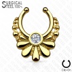 Faux piercing septum en acier style floral