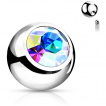 Boule de piercing en acier sertie - Aurore bor�ale