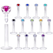 Piercing labret Bio-Flex serti d'un zircon