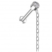 Piercing labret d'oreille en Titane à zirconium et longue chaîne (hélix, lobe...)
