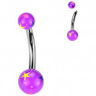 Piercing nombril boules UV étoilées