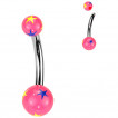Piercing nombril boules UV étoilées