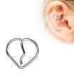 Piercing cartilage anneau coeur brisé