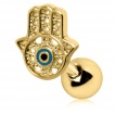 Piercing cartilage doré main de fatima