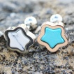 Piercing cartilage étoile sertie Howlite