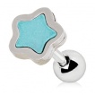 Piercing cartilage �toile sertie turquoise