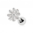 Piercing cartilage fleur fantaisie argent�e