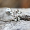 Piercing cartilage fleur fantaisie argent�e