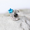 Piercing cartilage helix lune et étoile strass