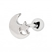 Piercing cartilage � lune et �toile en acier