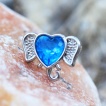 Piercing cartilage t�te d'�l�phant � coeur bleu