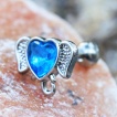 Piercing cartilage t�te d'�l�phant � coeur bleu