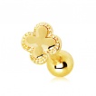Piercing cartilage tragus h�lix plaqu� or tr�fle � 4 feuilles