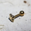 Piercing cartilage tragus h�lix plaqu� or tr�fle � 4 feuilles
