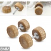 Piercing faux plug en acier et bois clair - 8mm