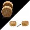 Piercing faux plug en acier et bois clair - 8mm