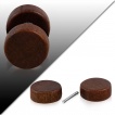 Piercing faux plug en acier et bois marron foncé - 10mm