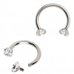Piercing fer � cheval � embouts zirconiums (filetage interne)