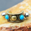 Piercing helix antique � perles de turquoise