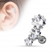 Piercing helix / cartilage à trio d'étoiles strass