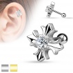 Piercing h�lix / cartilage croix celtique avec pierre claire