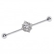 Piercing industriel � carr� de fleur de lys