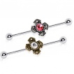 Piercing industriel croix m�di�vale sertie