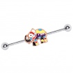 Piercing industriel � �l�phant cuivr� �maill� multicolore