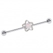 Piercing industriel � �toile sertie d'une opale