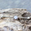 Piercing industriel � �toile sertie d'une opale