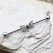 Piercing industriel � libellule argent�e et violette