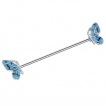 Piercing industriel papillons bleus