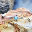 Piercing industriel � tortue avec dos en coeur d'opale