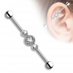 Piercing industriel trio de cercles avec strass