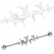 Piercing industriel trio de fleurs serties