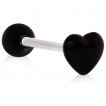 Piercing langue coeur noir