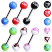 Piercing langues � boules UV avec coeur