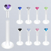 Piercing labret Bio-Flex serti d'un zircon