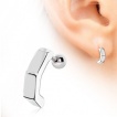Piercing lobe oreille courbé angulaire en acier