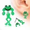 Piercing lobe oreille en forme de grenouille � t�te articul�e