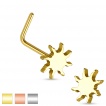 Piercing nez en acier à tige en L avec embout soleil tribal