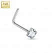 Piercing nez en or blanc 14 carats � tige en 