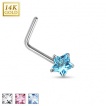 Piercing nez en or blanc 14 carats � tige en 
