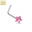 Piercing nez en or blanc 14 carats � tige en 